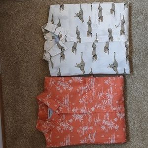 Bundle of 2 Patterned Button Ups - Hawaiian print and Cheetah Print